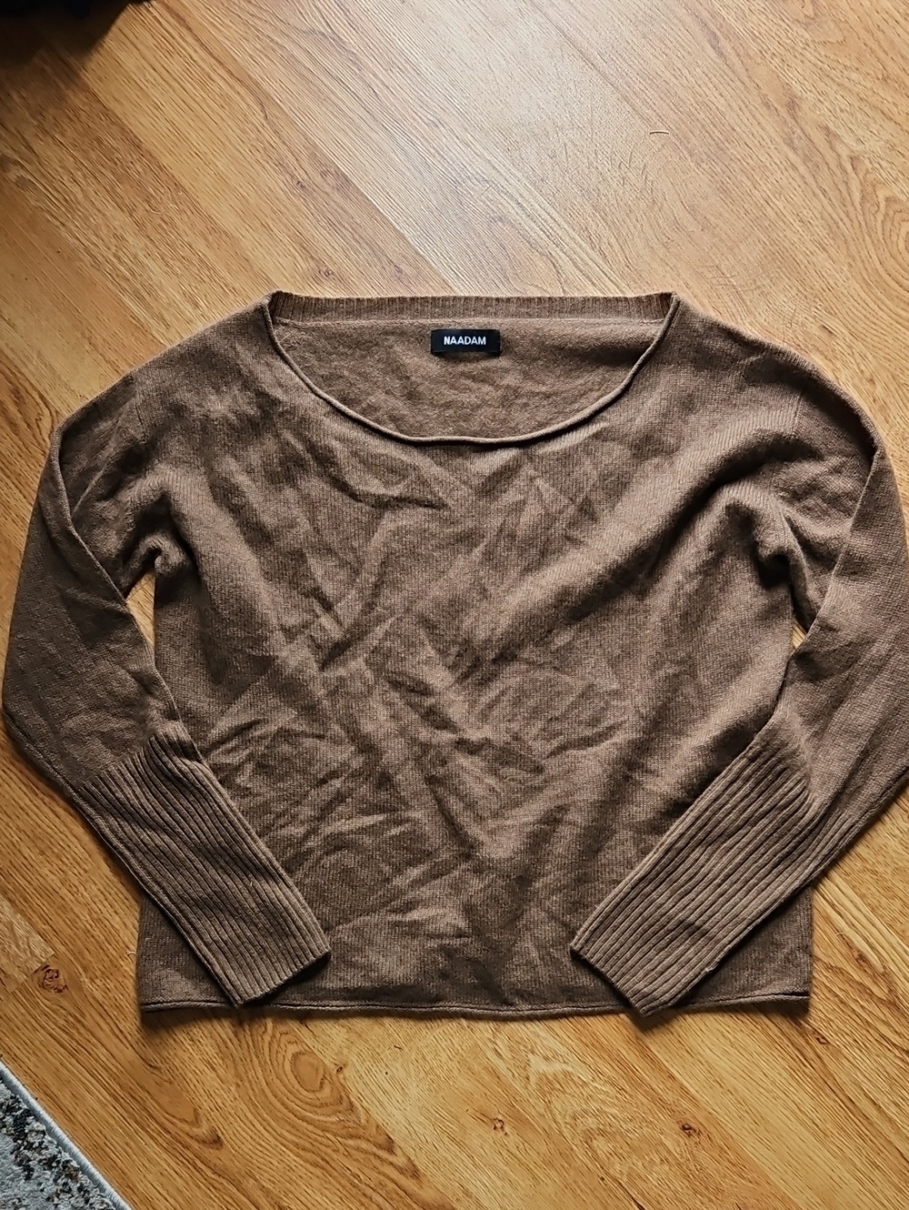 Naadam 100% Cashmere Raw Hem Long Sleeve Sweater